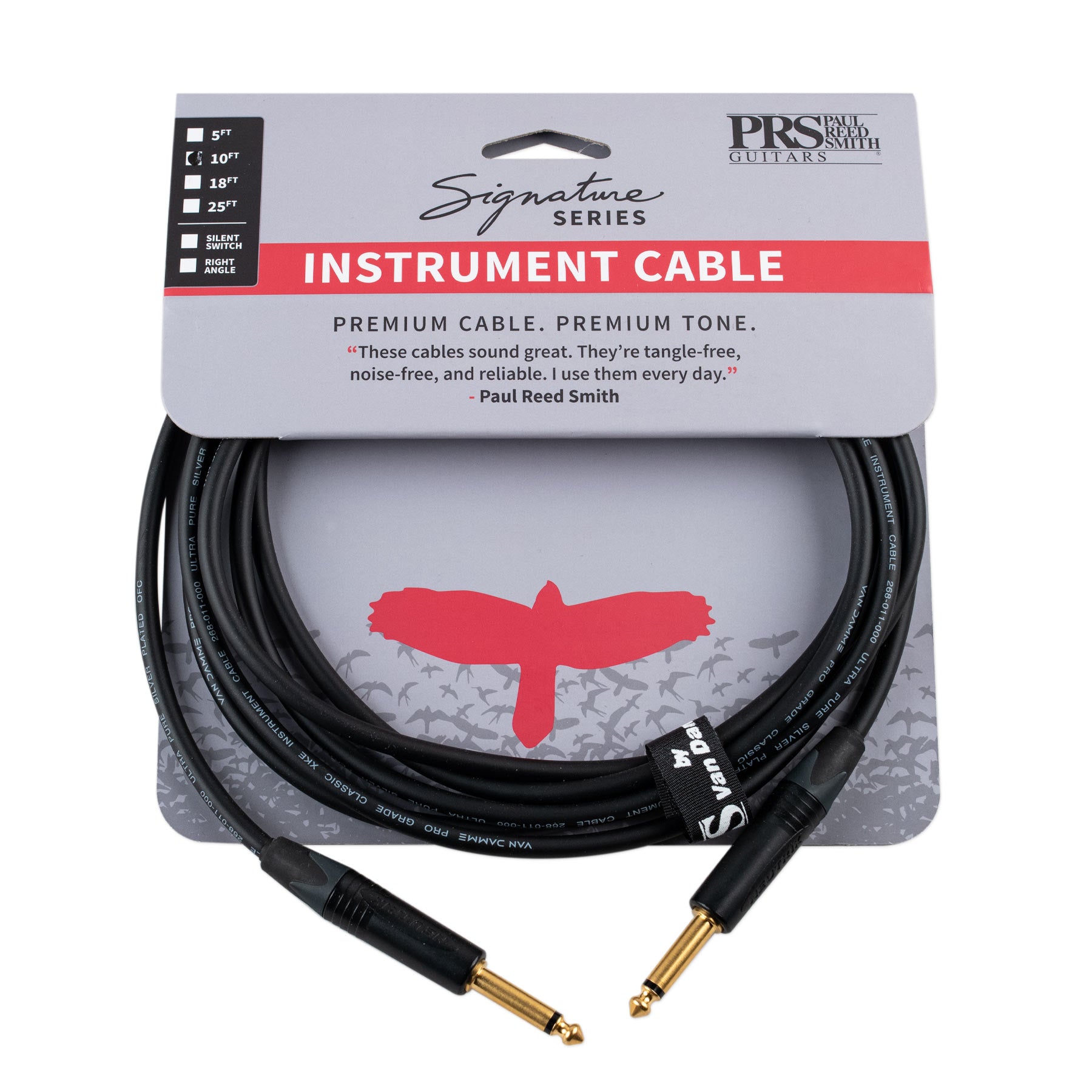 PRS GUITARS SIGNATURE INSTRUMENT CABLE 10’ STRAIGHT TO STRAIGHT