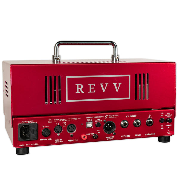 REVV D20 LIMITED EDITION RED TWO NOTES TORPEDO EMBEDDED LUNCHBOX GUITAR AMPLIFIER HEAD