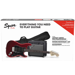 SQUIER AFFINITY STRAT PACK HSS/FRONTMAN 15G- CANDY APPLE RED
