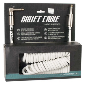 BULLET CABLE 15 COIL CABLE WHITE STRAIGHT/90 CONNECTORS