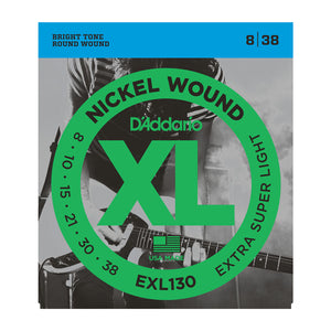 D'ADDARIO NICKEL WOUND ELECTRIC GUITAR STRINGS EXTRA SUPER LIGHT 8-38