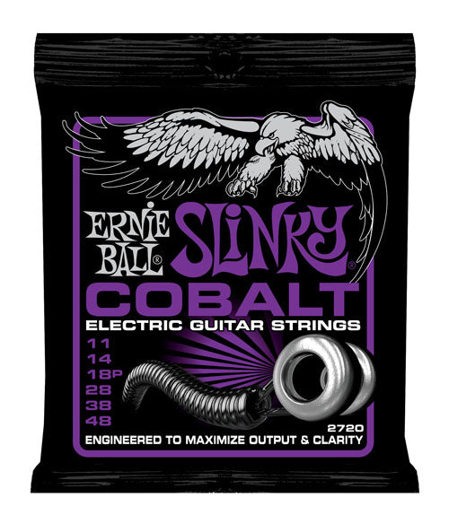 ERNIE BALL POWER SLINKY COBALT GUITAR STRINGS 11-48