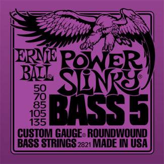 ERNIE BALL POWER SLINKY BASS 5 ROUNDWOUND BASS STRINGS 50-135