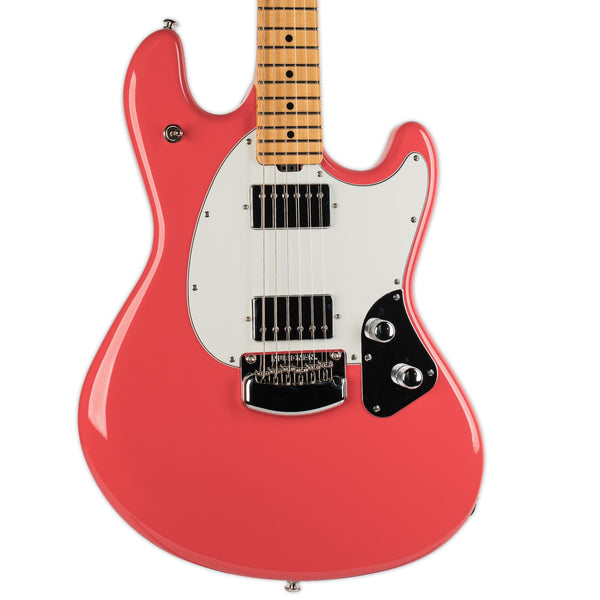 ERNIE BALL MUSIC MAN STING RAY GUITAR CORAL RED MAPLE FINGERBOARD