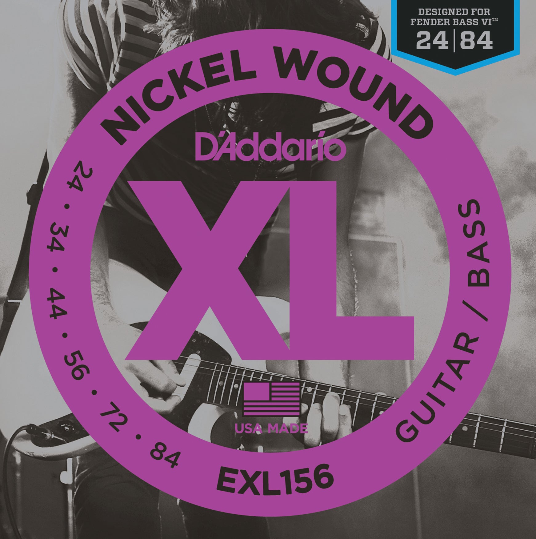 D'ADDARIO NICKEL WOUND BASS VI STRINGS 24-84