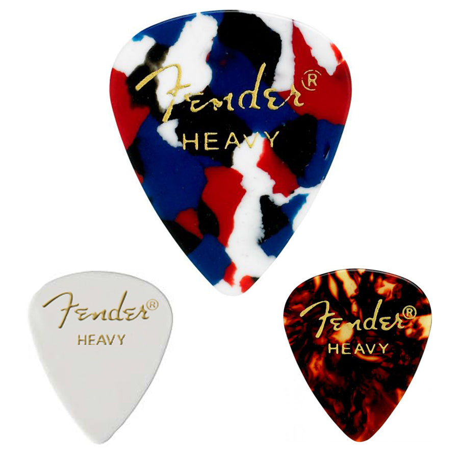 FENDER 351 SHAPE PICKS 12-PACK - TORTOISE SHELL HEAVY