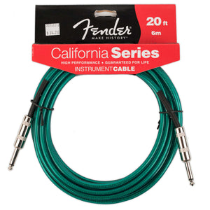 FENDER CALIFORNIA SERIES 20' INSTRUMENT CABLE SURF GREEN