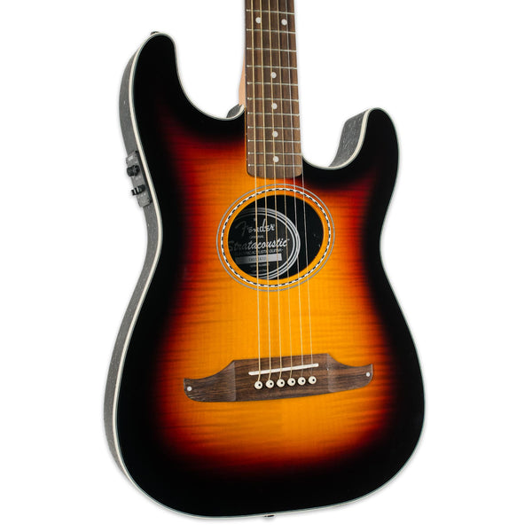 FENDER STRATACOUSTIC PREMIER FLAME MAPLE 3 TONE SUNBURST