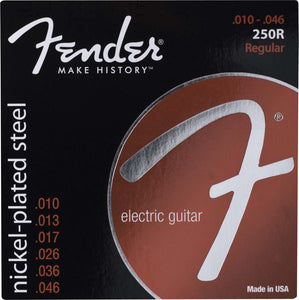 FENDER 250R NICKEL-PLATED REGULAR ELECTRIC GUITAR STRINGS .010-.046