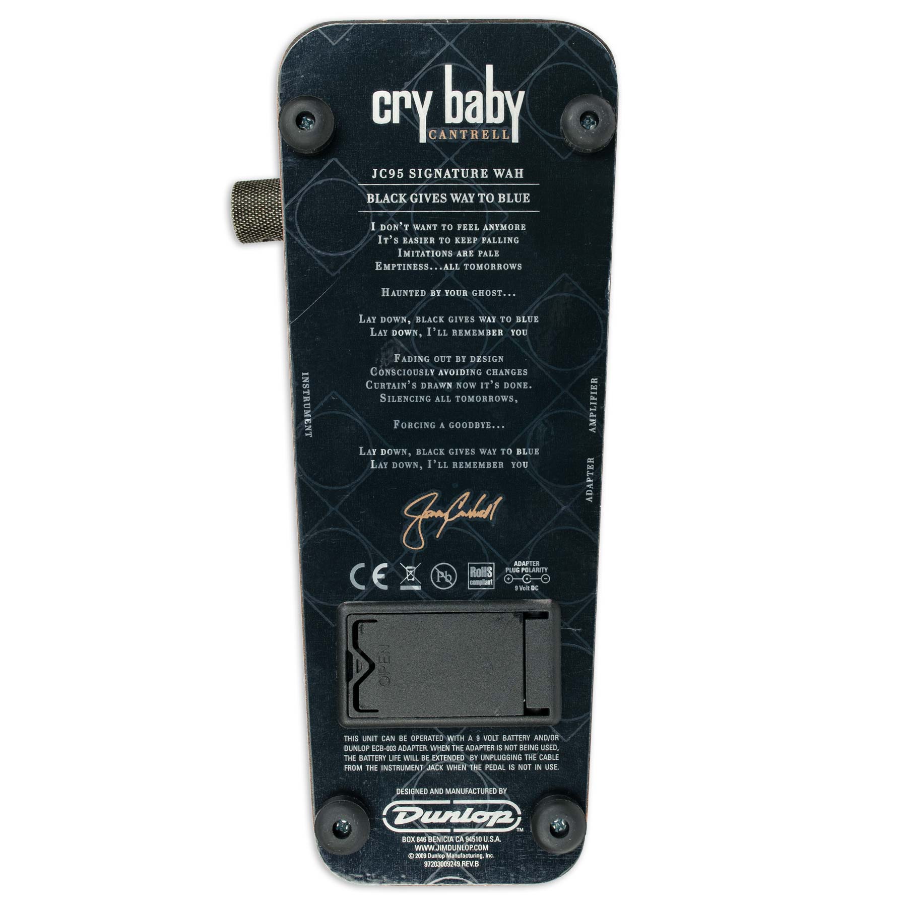DUNLOP JC95 JERRY CANTRELL SIGNATURE CRY BABY | Stang Guitars