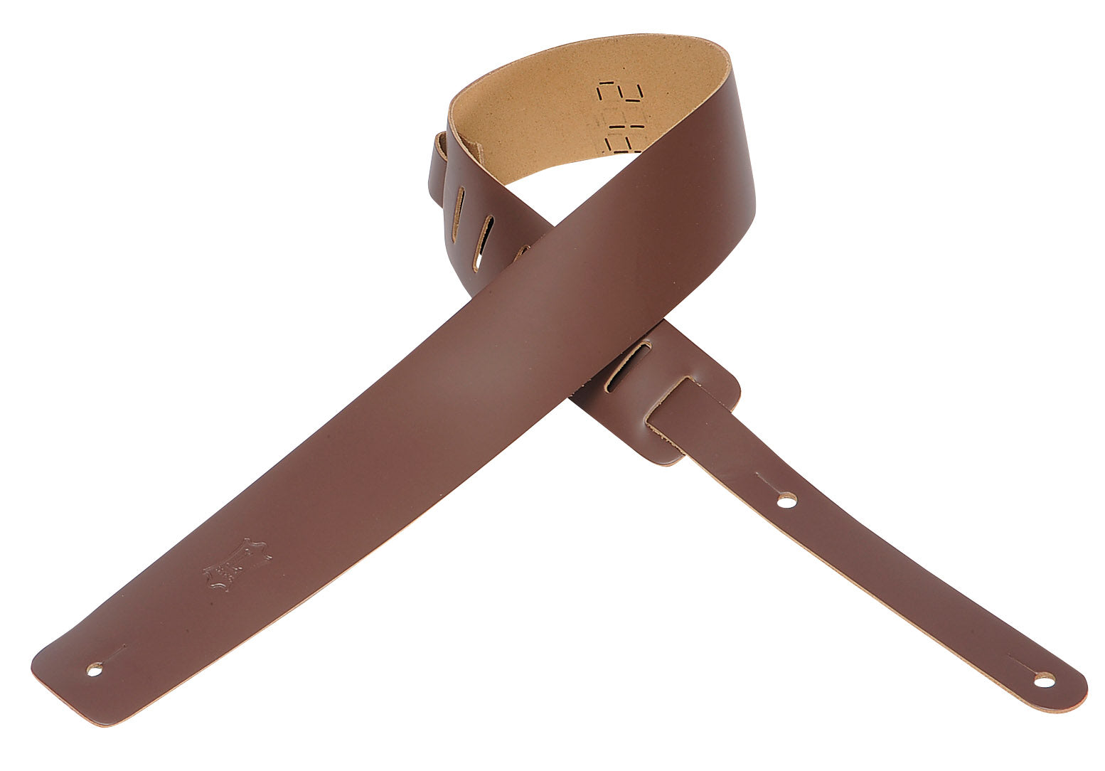 LEVY'S 2 1/2" LEATHER GUITAR STRAP BROWN