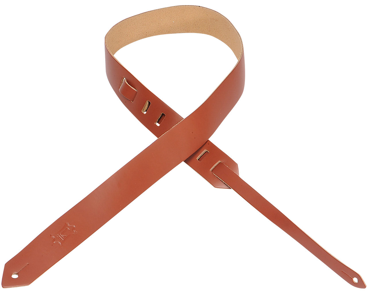 LEVY'S 1 1/2" LEATHER GUITAR STRAP - WALNUT