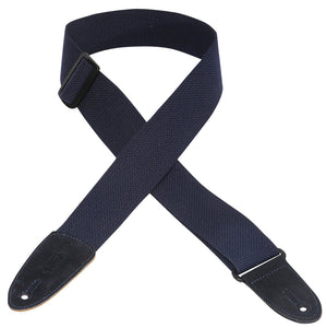 LEVY'S MC8-NAV 2" COTTON GUITAR STRAP WITH SUEDE ENDS- NAVY