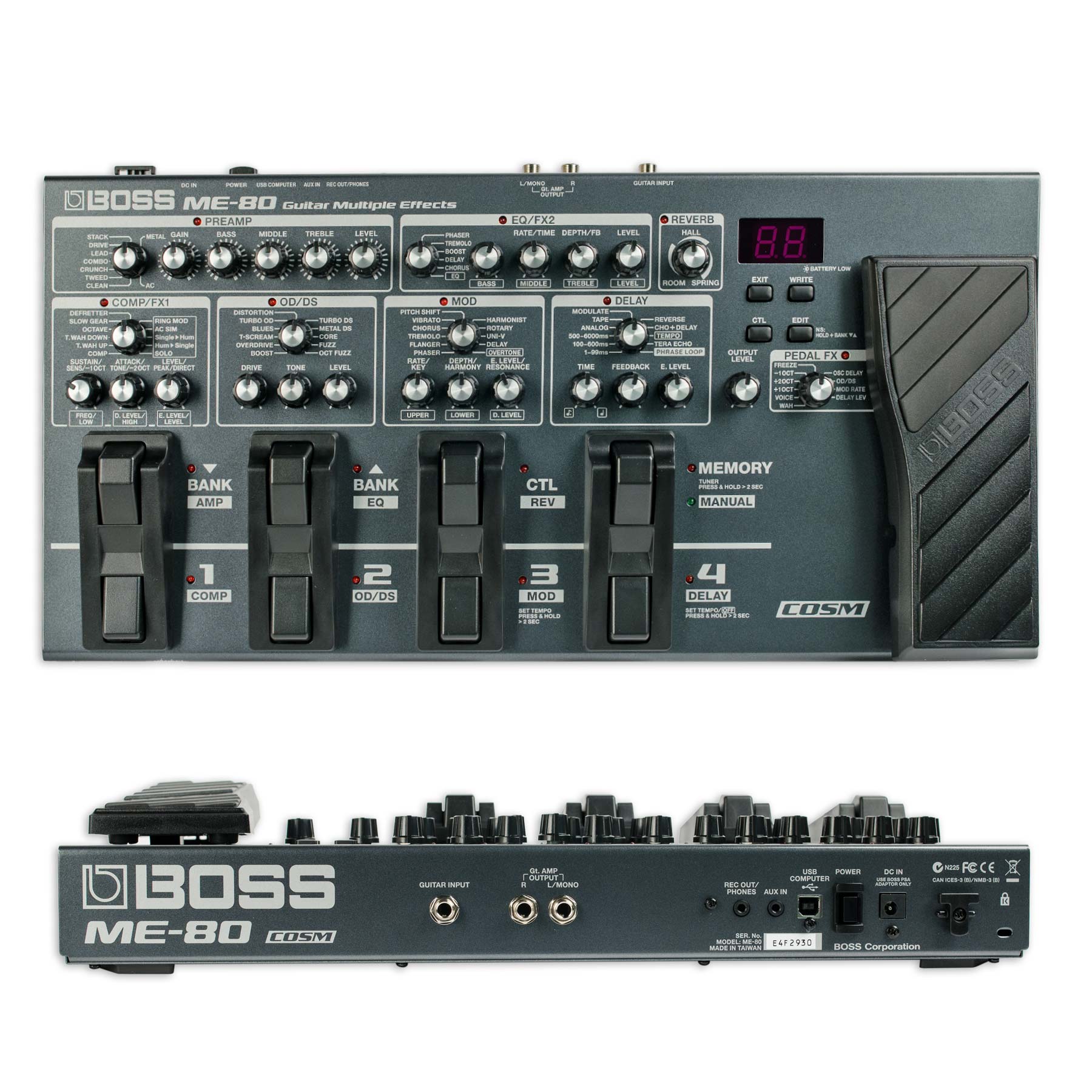 boss me 80 wah pedal BOSS ME-80 GUITAR MULTIPLE EFFECTS