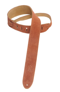 LEVY'S 2" SUEDE GUITAR STRAP RUST