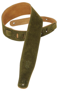 LEVY'S 2.5" SUEDE GUITAR STRAP GREEN