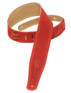 LEVY'S 2.5" SUEDE GUITAR STRAP RED