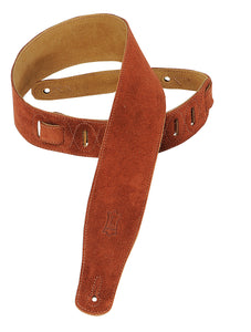 LEVY'S 2.5" SUEDE GUITAR STRAP RUST