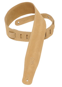 LEVY'S 2.5" SUEDE GUITAR STRAP SAND