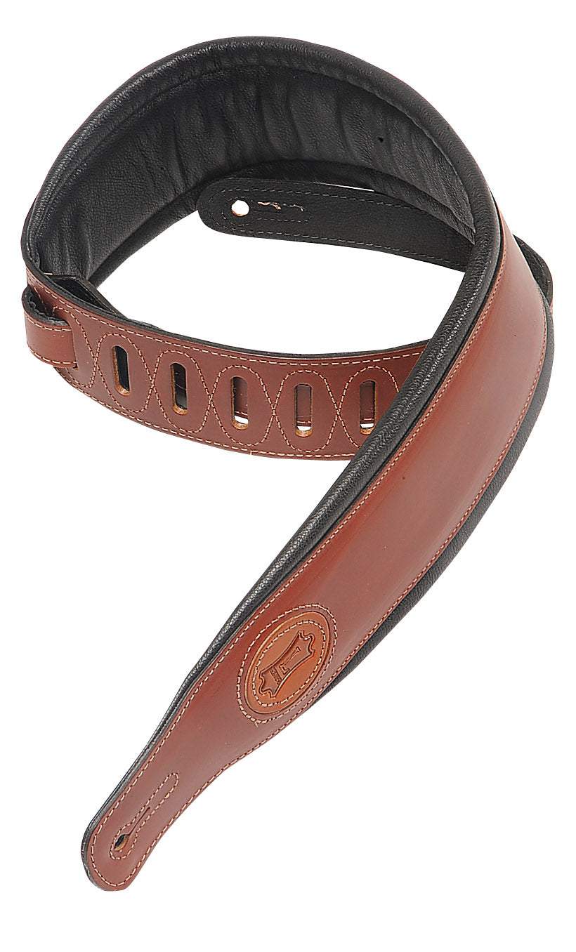 LEVY'S 2 1/2" SIGNATURE SERIES VEG-TAN LEATHER WITH FOAM PADDING AND GARMENT LEATHER BACK WALNUT