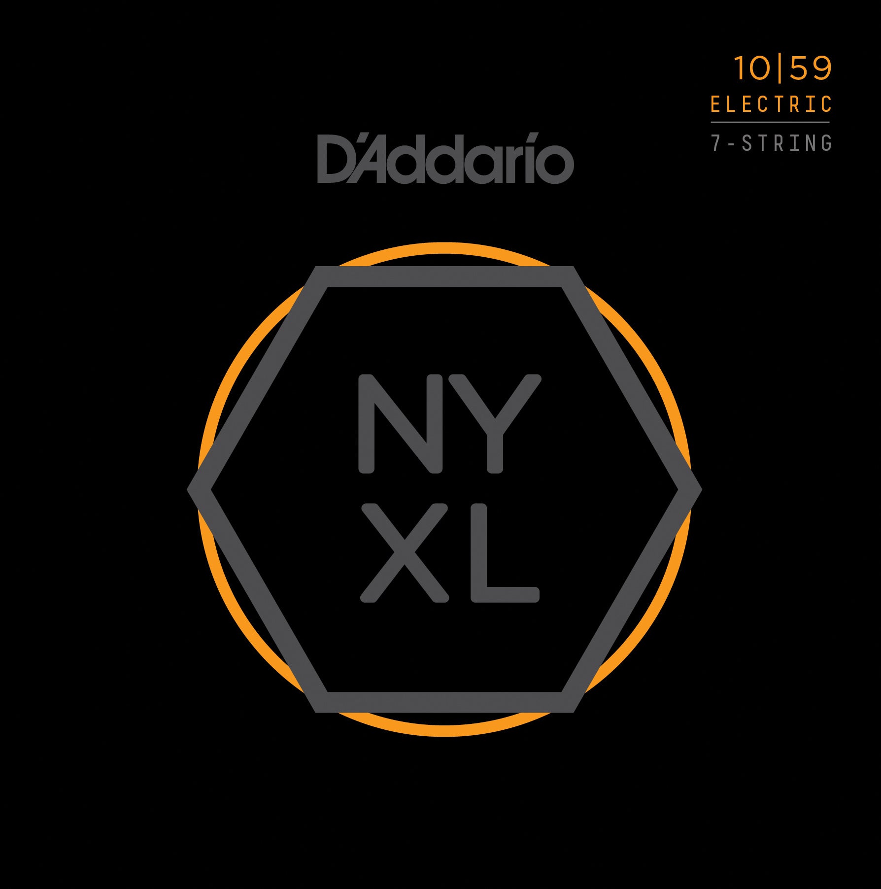 D'ADDARIO NYXL 7 STRING ELECTRIC GUITAR STRINGS .010-.059