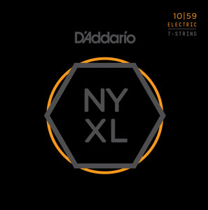 D'ADDARIO NYXL 7 STRING ELECTRIC GUITAR STRINGS .010-.059