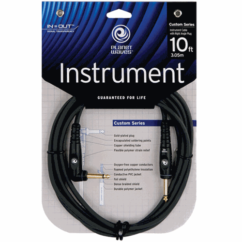 PLANET WAVES CUSTOM 10' RIGHT ANGLE INSTRUMENT CABLE
